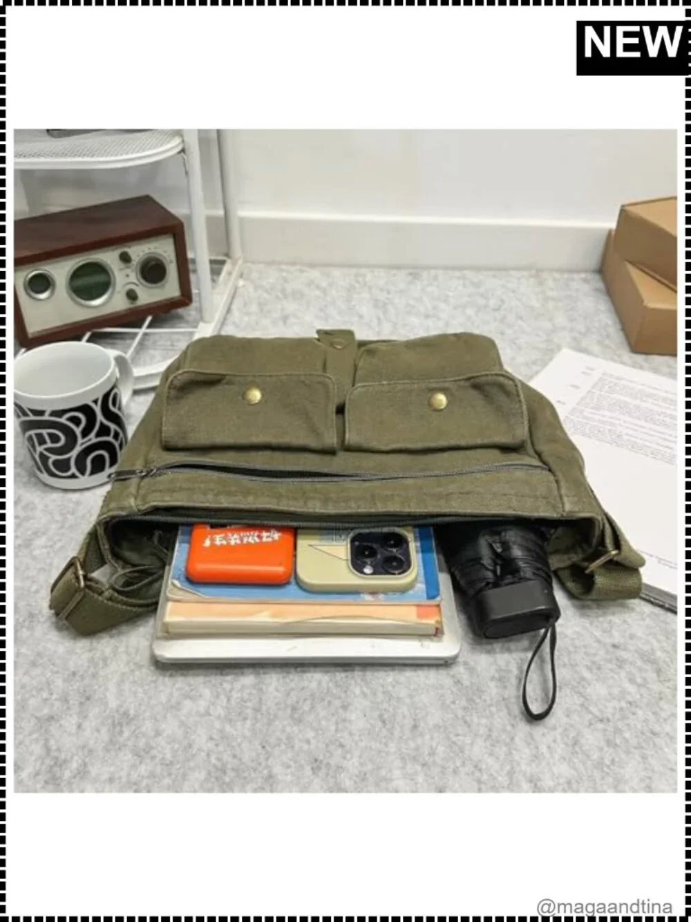 Canvas Messenger Bag Crossbody Shoulder Satchel Vintage Style
